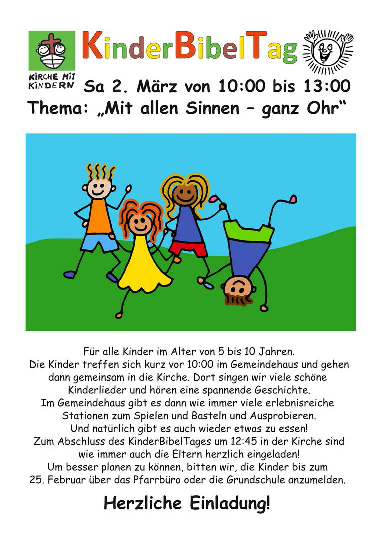 KiBiTa (KinderBibelTag) am Sa 2. März von 10:00-13:00