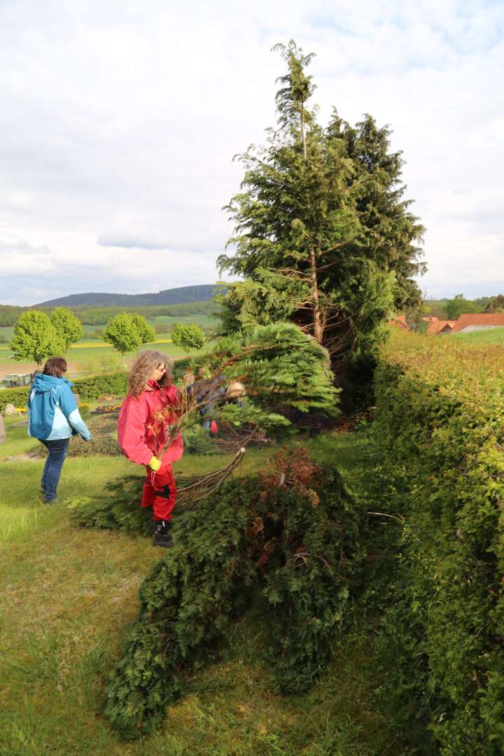 Arbeitseinsatz auf dem Friedhof Capellenhagen