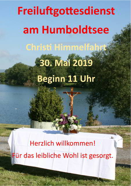 Freiluftgottesdienst am Humboldtsee am 30. Mai um 11 Uhr