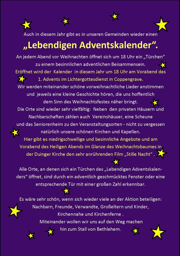 Lebendiger Adventskalender