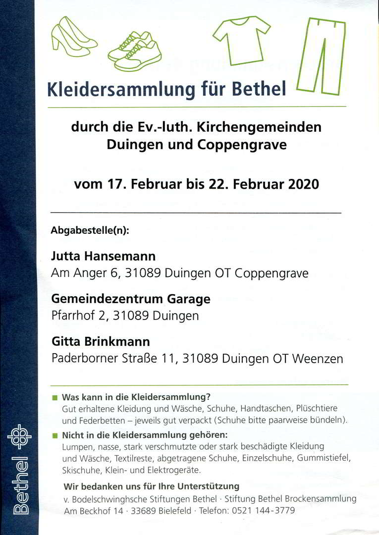 Bethelsammlung vom 17.2. - 22.2.2020