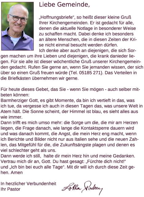 Hoffnungsbrief Nr 1 - NewsLetter