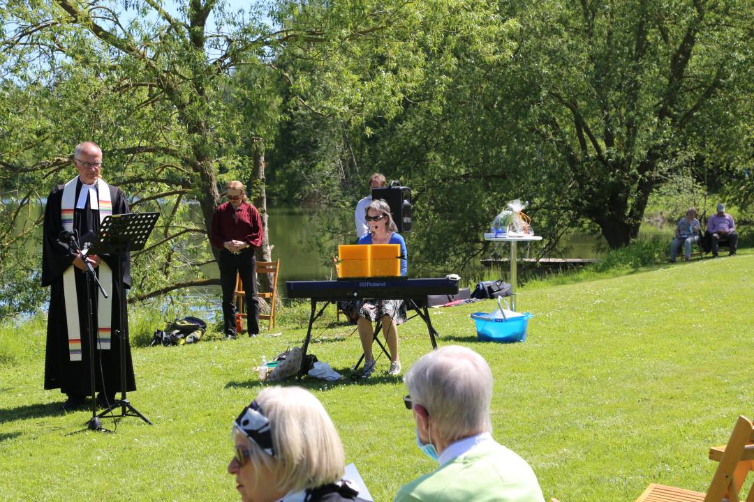 Freiluftgottesdienst am Humboldtsee mit der Verabschiedung von Pastor Podszus