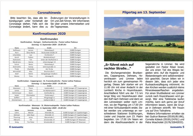 Gemeindebrief September 2020 - November 2020