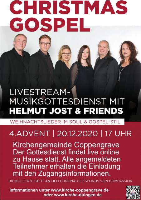 Christmas Gospel Weihnachtsgottesdienst Live-Stream zu Hause