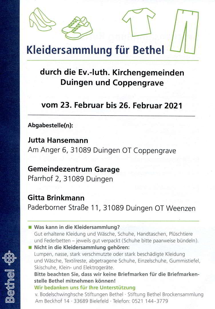 Bethel Sammlung vom 23. - 26 Februar 2021