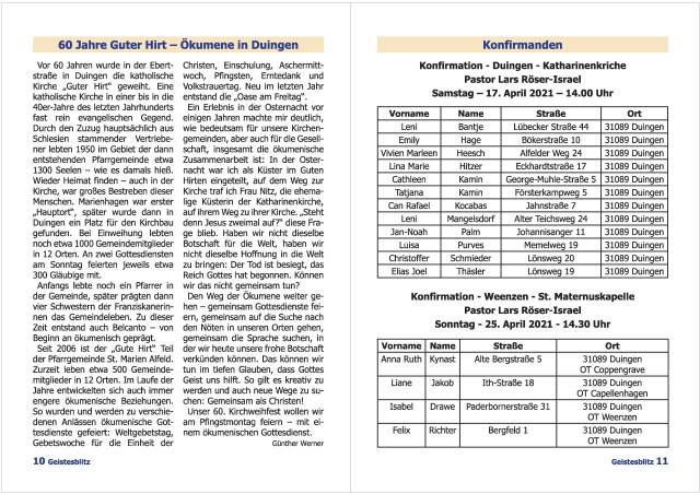 Gemeindebrief März 2021 - Mai 2021