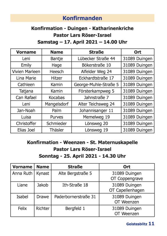 Gemeindebrief März 2021 - Mai 2021