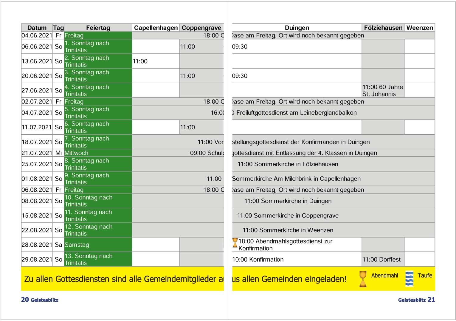 Gemeindebrief Juni 2021 - August 2021