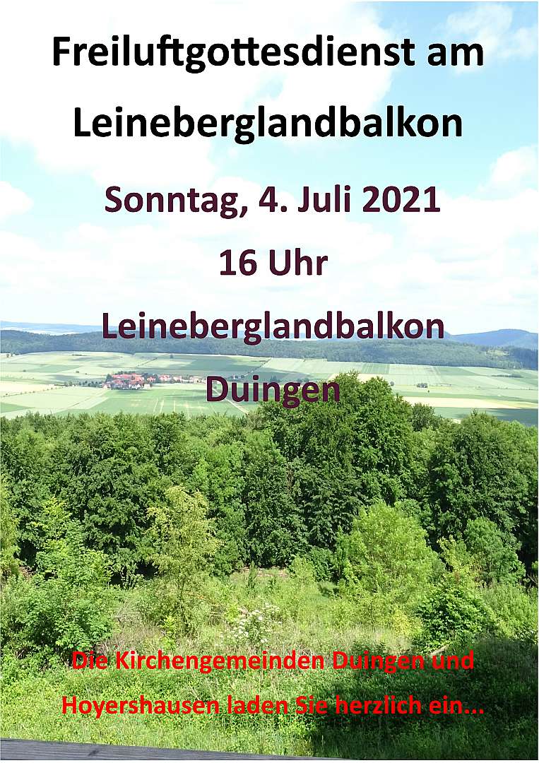 Einladung zum Freiluftgottesdienst am Leineberglandbalkon