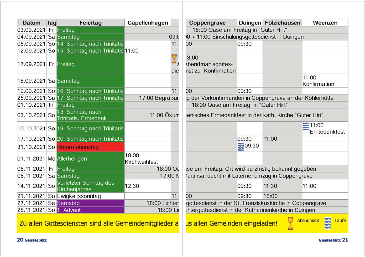 Gemeindebrief September 2021 - November 2021