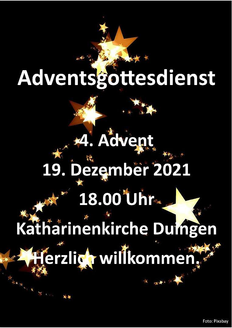 Einladung zum Gottesdienst am 4. Advent