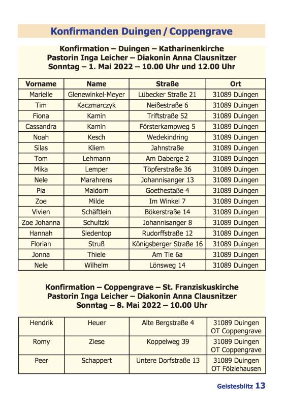 Gemeindebrief März 2022 - Mai 2022