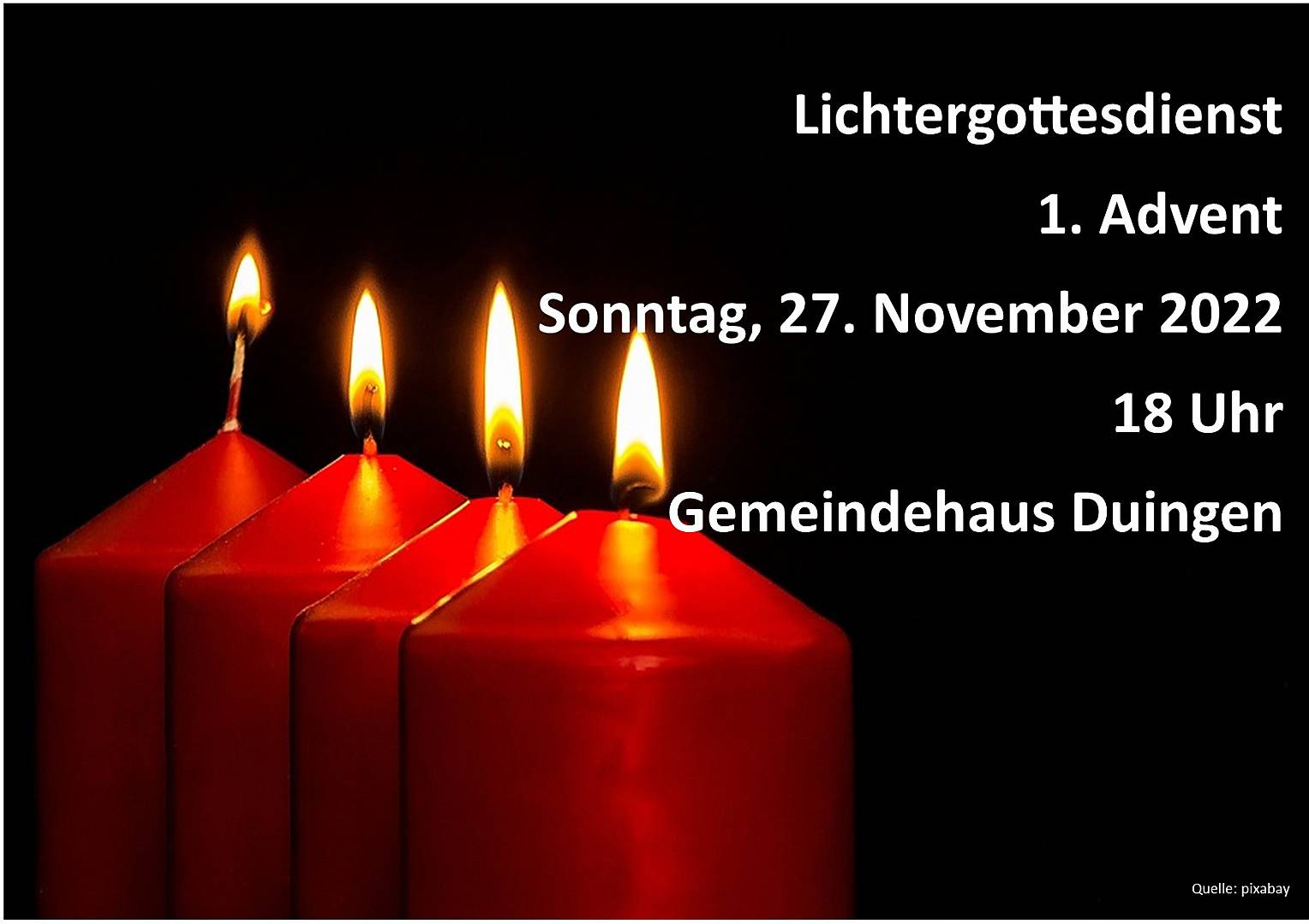 Lichtergottesdienst im Gemeindehaus in Duingen