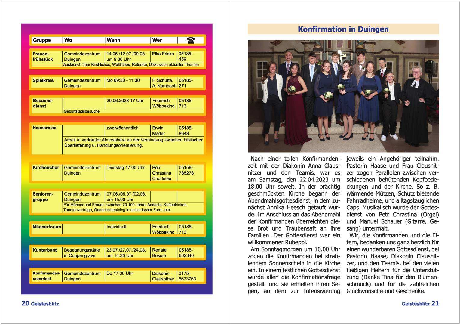 Gemeindebrief Juni 2023 - August 2023