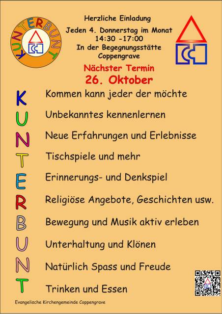 Nächste KUNTERBUNT am 26. Oktober