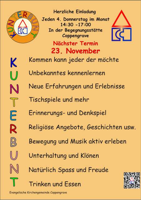 Vorankündigung KUNTERBUNT am 23. November