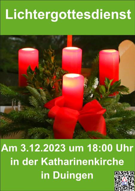 Einladung zum Lichtergottesdienst in der Katharinenkirche