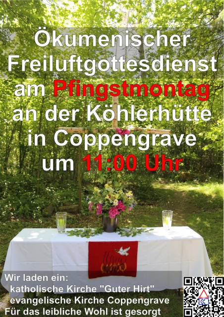 Ökumenischer Pfingstgottesdienst an der Köhlerhütte in Coppengrave