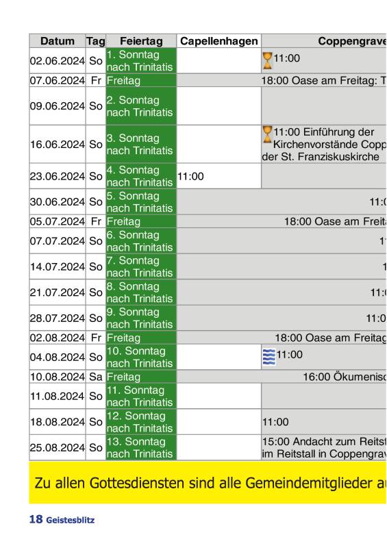 Gemeindebrief Juni - August 2024