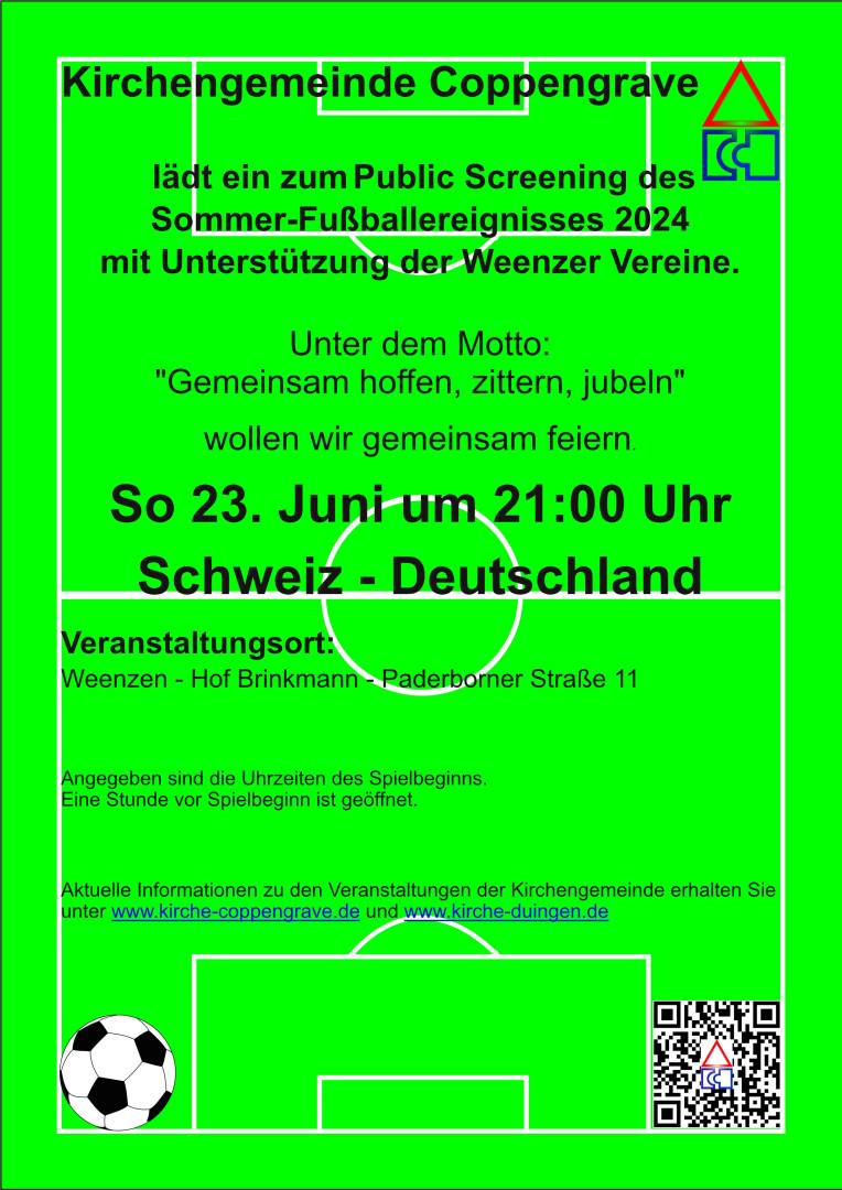 Letztes Gruppenspiel am Sonntag um 21:00 Uhr: Schweiz - Deutschland