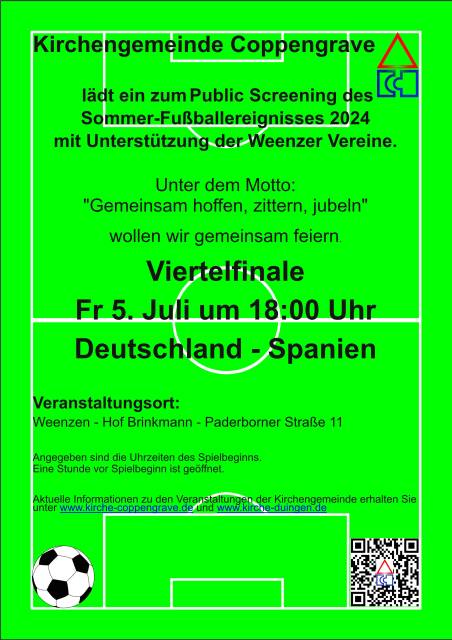 In Weenzen: Public Screening: Viertelfinale Deutschland - Spanien