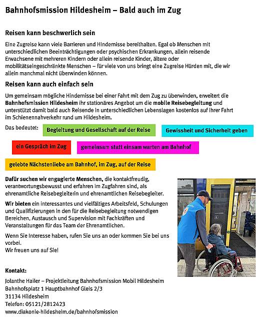 Bahnhofsmission Hildesheim - Bald auch im Zug