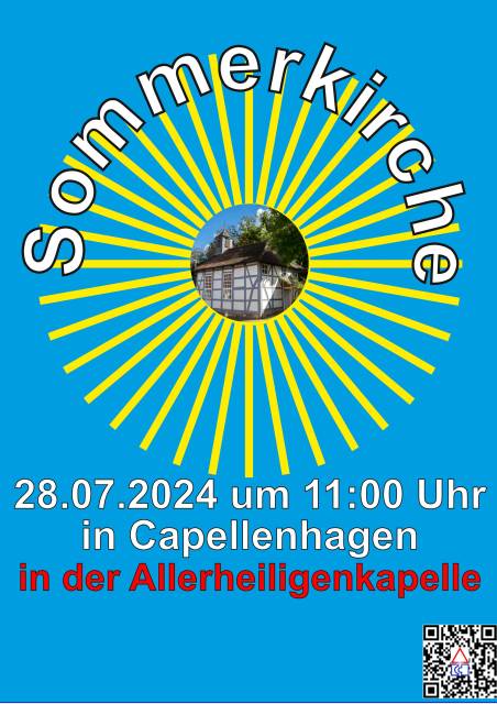 Verlegung der Sommerkirche in Capellenhagen in die Allerheiligenkapelle