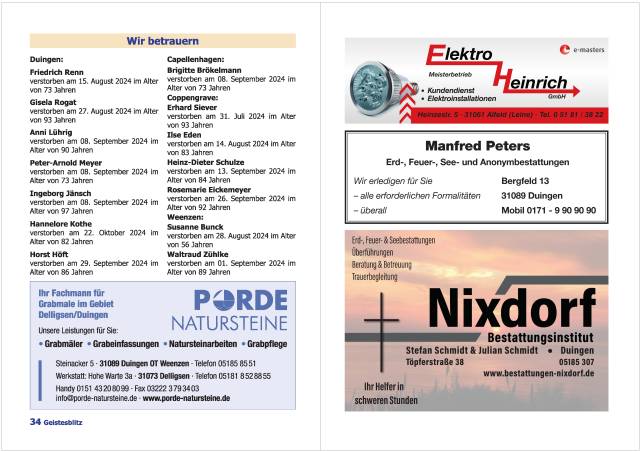 Gemeindebrief Dezember 2024 - Februar 2025
