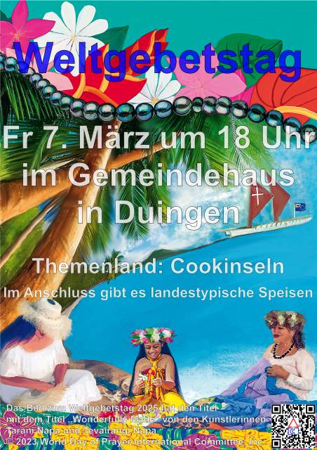 Am Freitag Weltgebetstag: Cookinseln