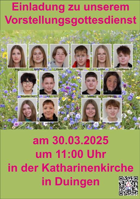 Morgen ist der Vorstellungsgottesdienst unserer Konfirmanden