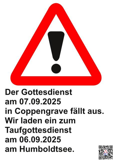 Gottesdienst am 07.09.2025 entfällt