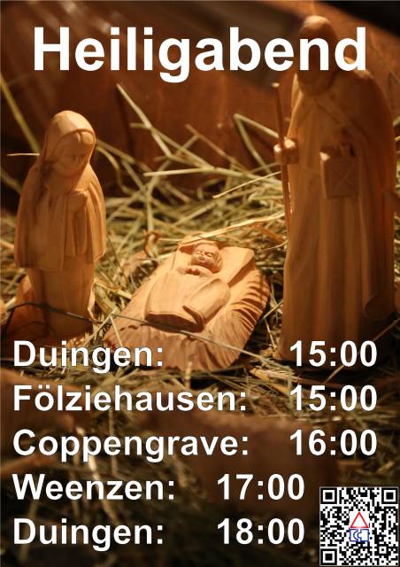 Ankündigung Heiligabendgottesdienste
