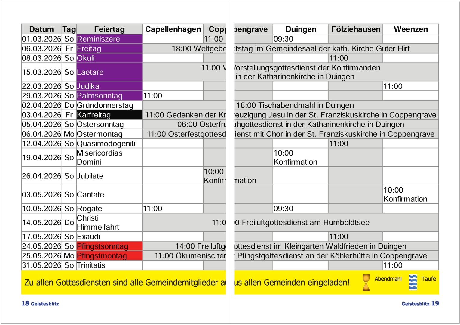 Gemeindebrief März - Mai 2026