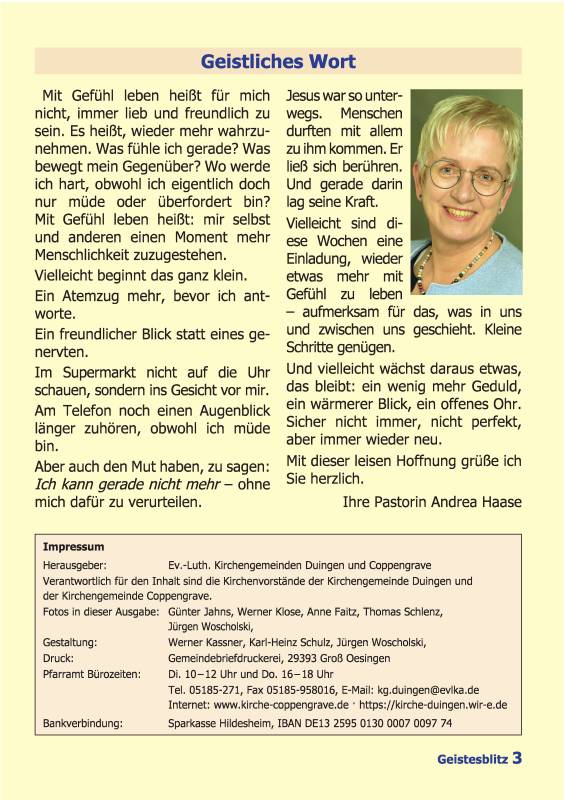 Gemeindebrief März - Mai 2026