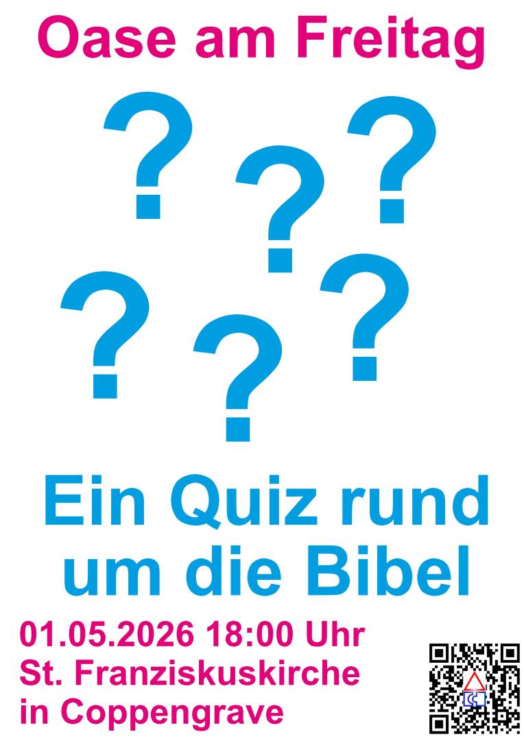 Oase am Freitag: "Quiz rund um die Bibel" in der St. Franziskuskirche