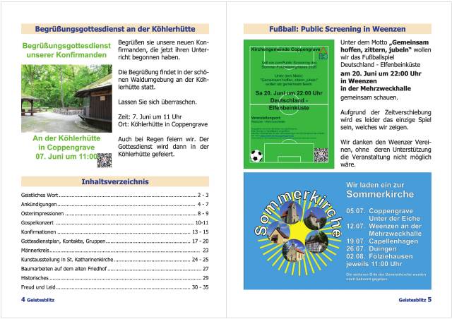 Gemeindebrief Juni - August 2026