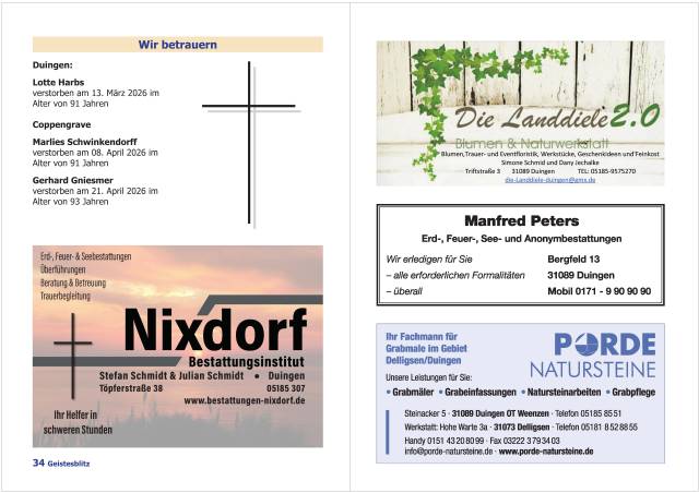 Gemeindebrief Juni - August 2026
