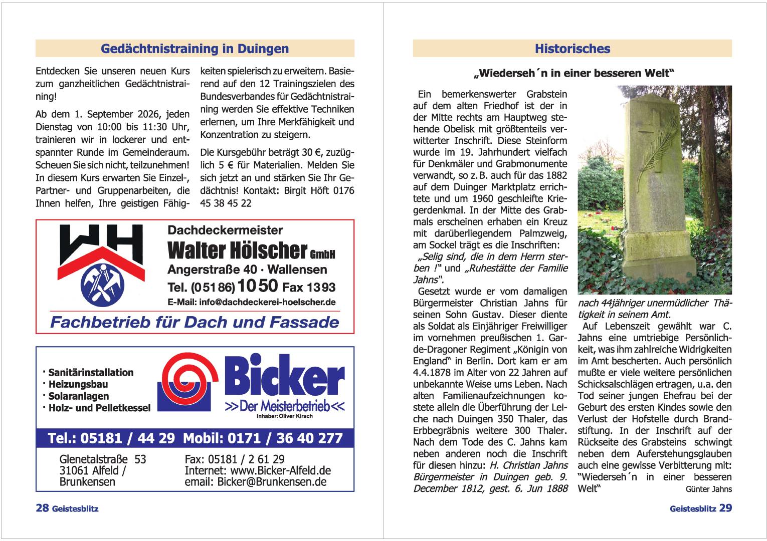 Gemeindebrief Juni - August 2026
