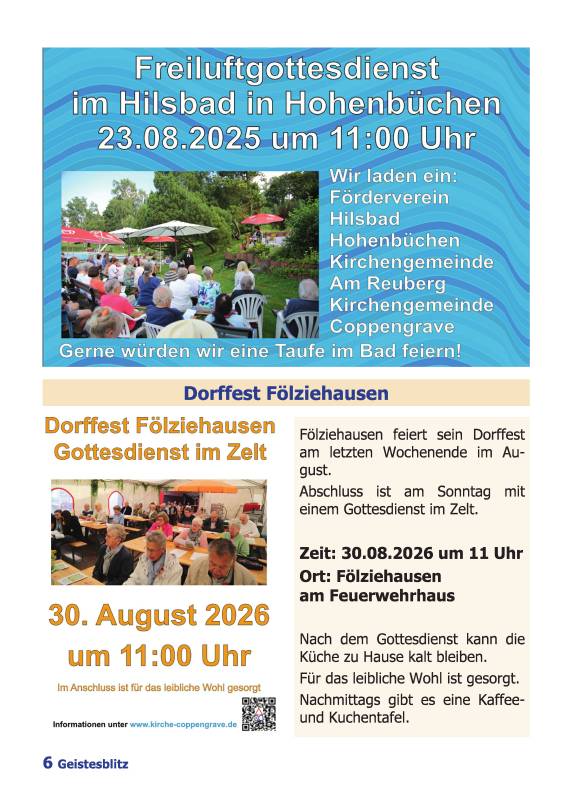 Gemeindebrief Juni - August 2026