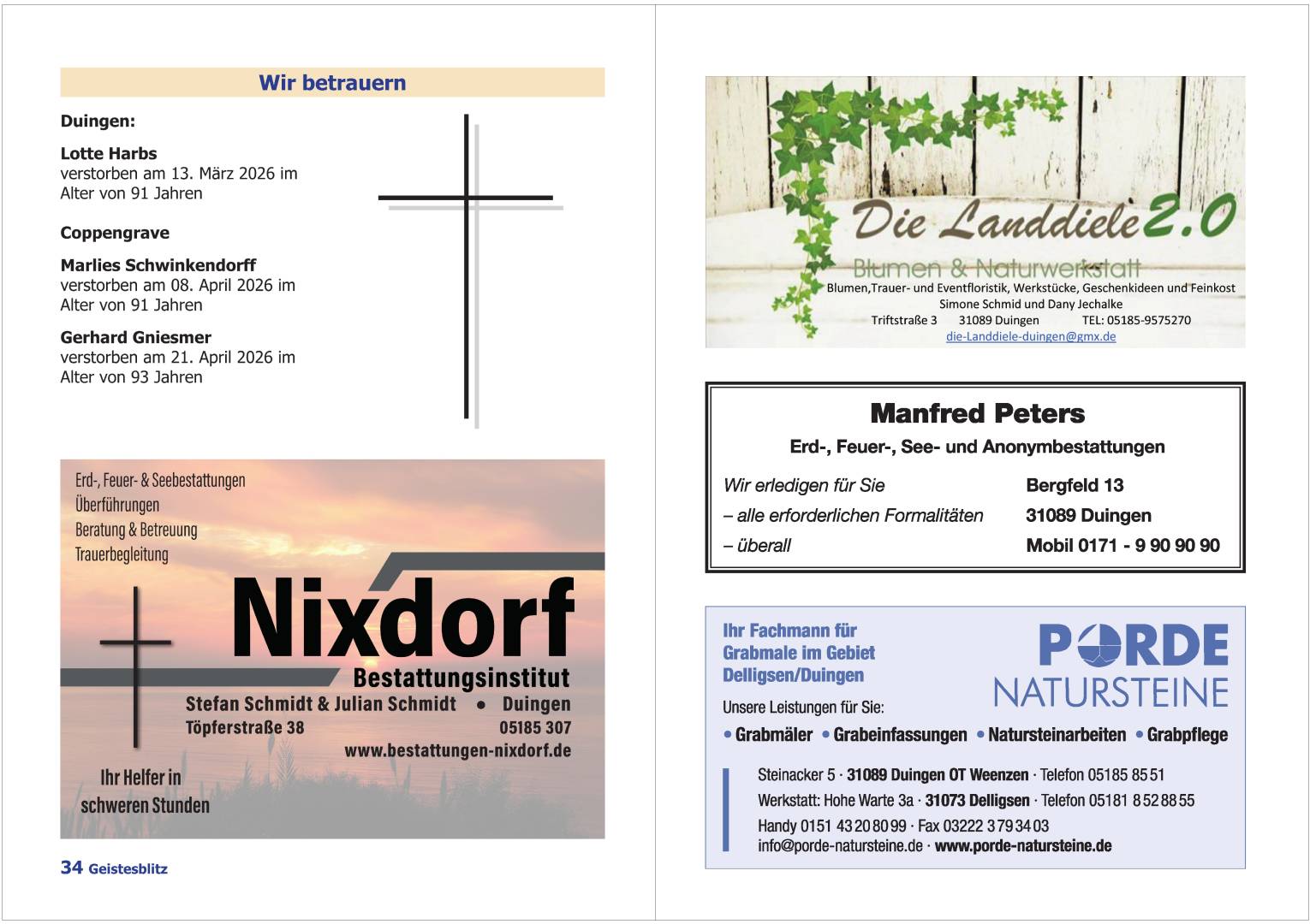 Gemeindebrief September 2026 - November 2026