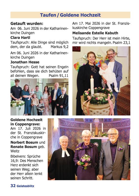 Gemeindebrief September 2026 - November 2026